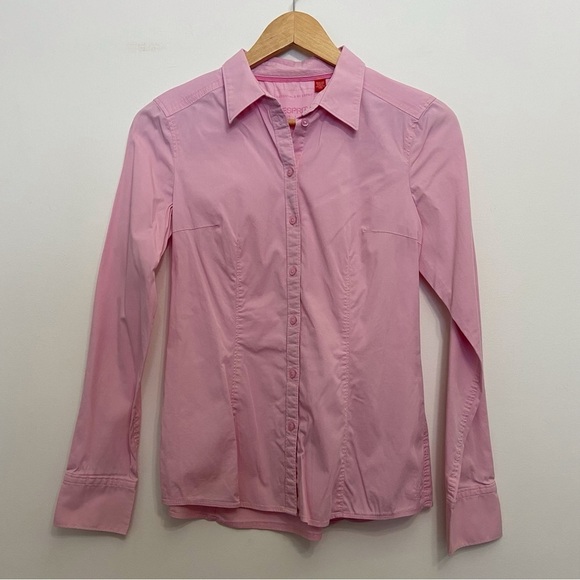ESPRIT button down shirt classic cotton light pink xs blouse cotton elastane - Picture 13 of 13